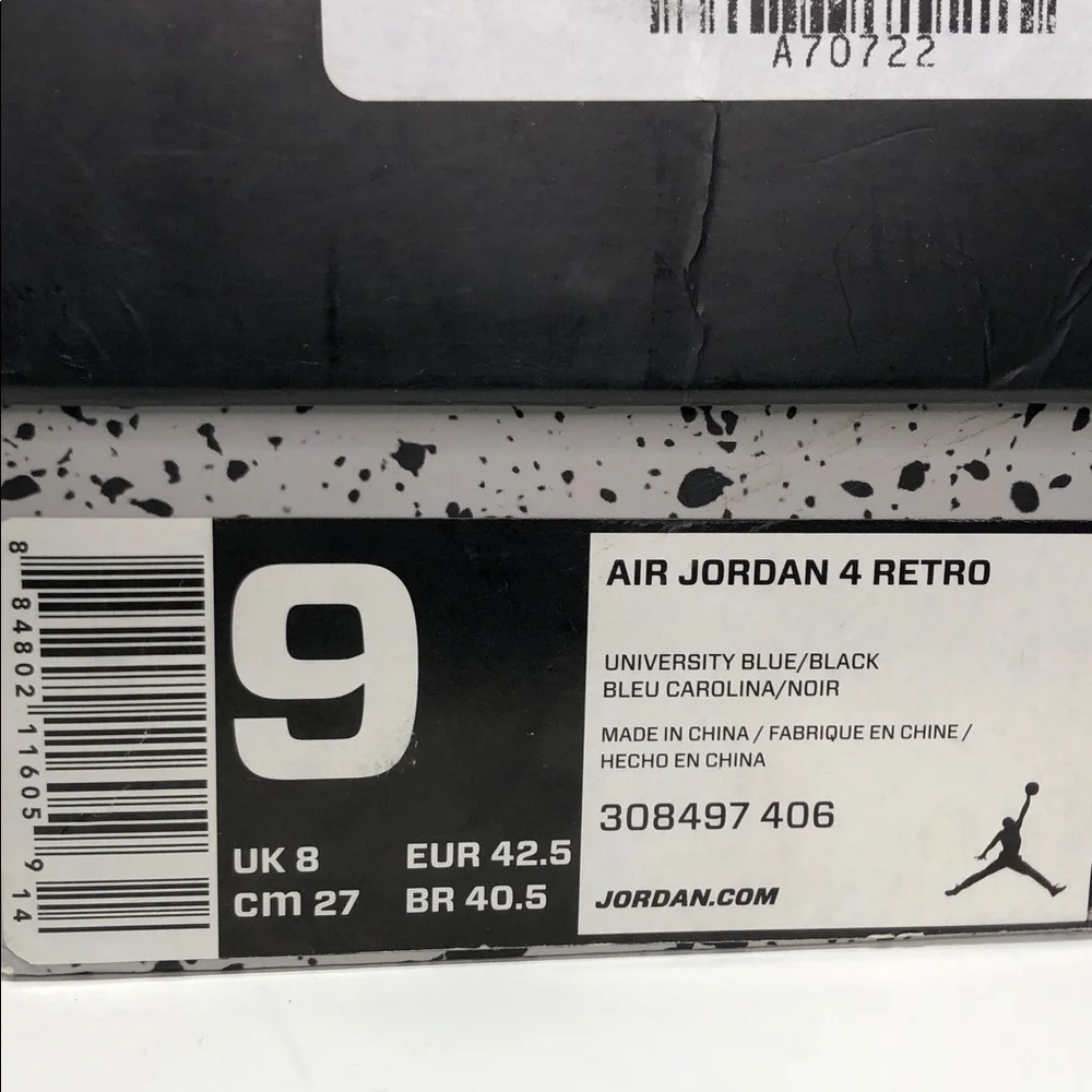 Nike Air Jordan 4 x Travis Scott Cactus Jack 308497-406 Men’s Sneakers - Size 9